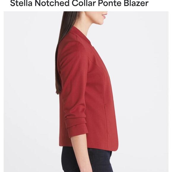 41 Hawthorne Stella Nothced Collar Ponte Blazer Pink Office Work Wear Stitch Fix - Picture 9 of 9